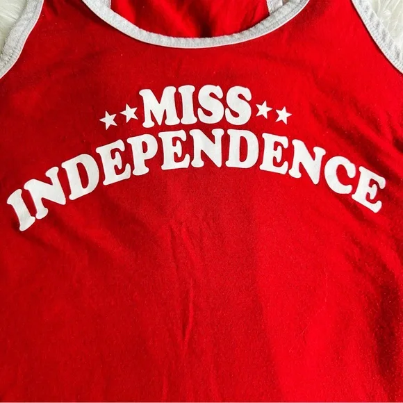 Arizona Jeans Miss Independence Racerback Feminist Empowering Tank Top, S - Picture 2 of 4